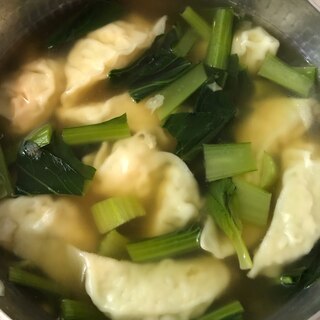 余った餃子で中華スープ